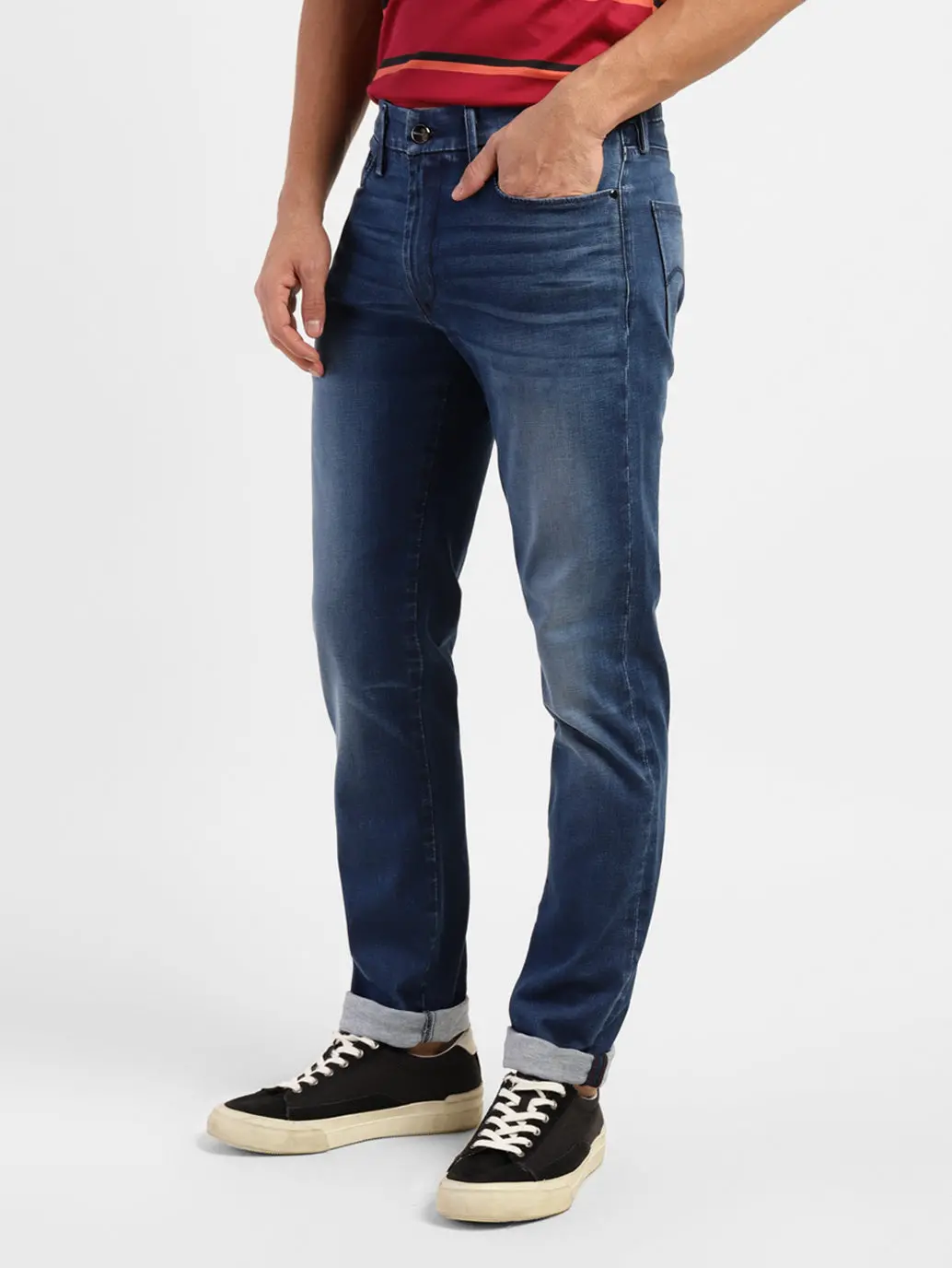 Men's Redloop 511 Blue Slim Fit Mid Rise Jeans 5