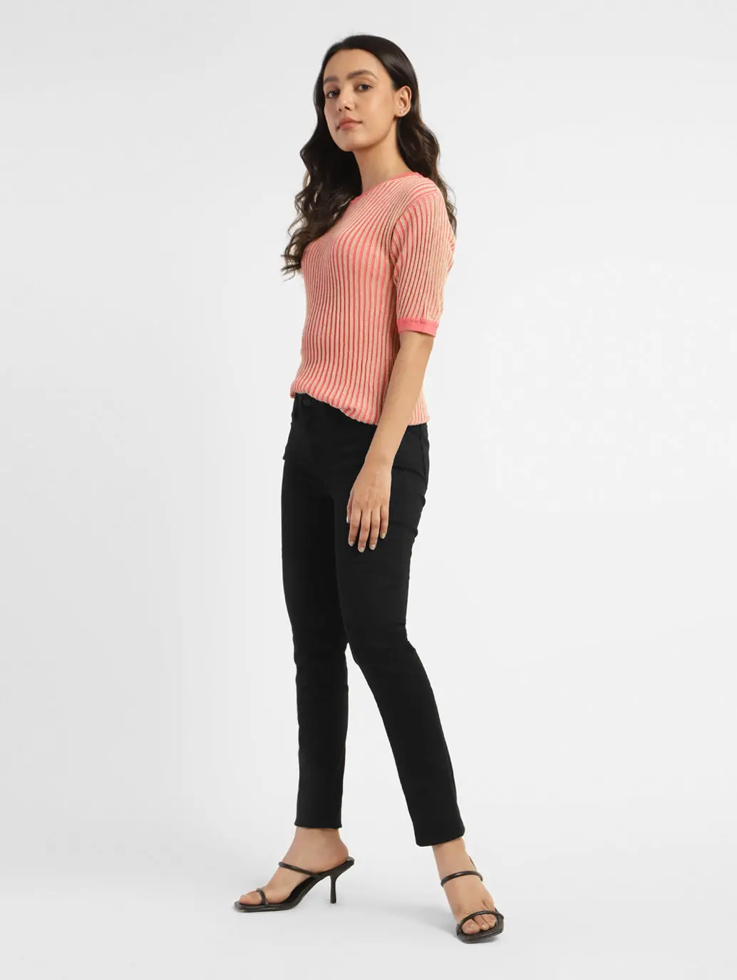 Women's 711 Black Skinny Fit Mid Rise Jeans 1