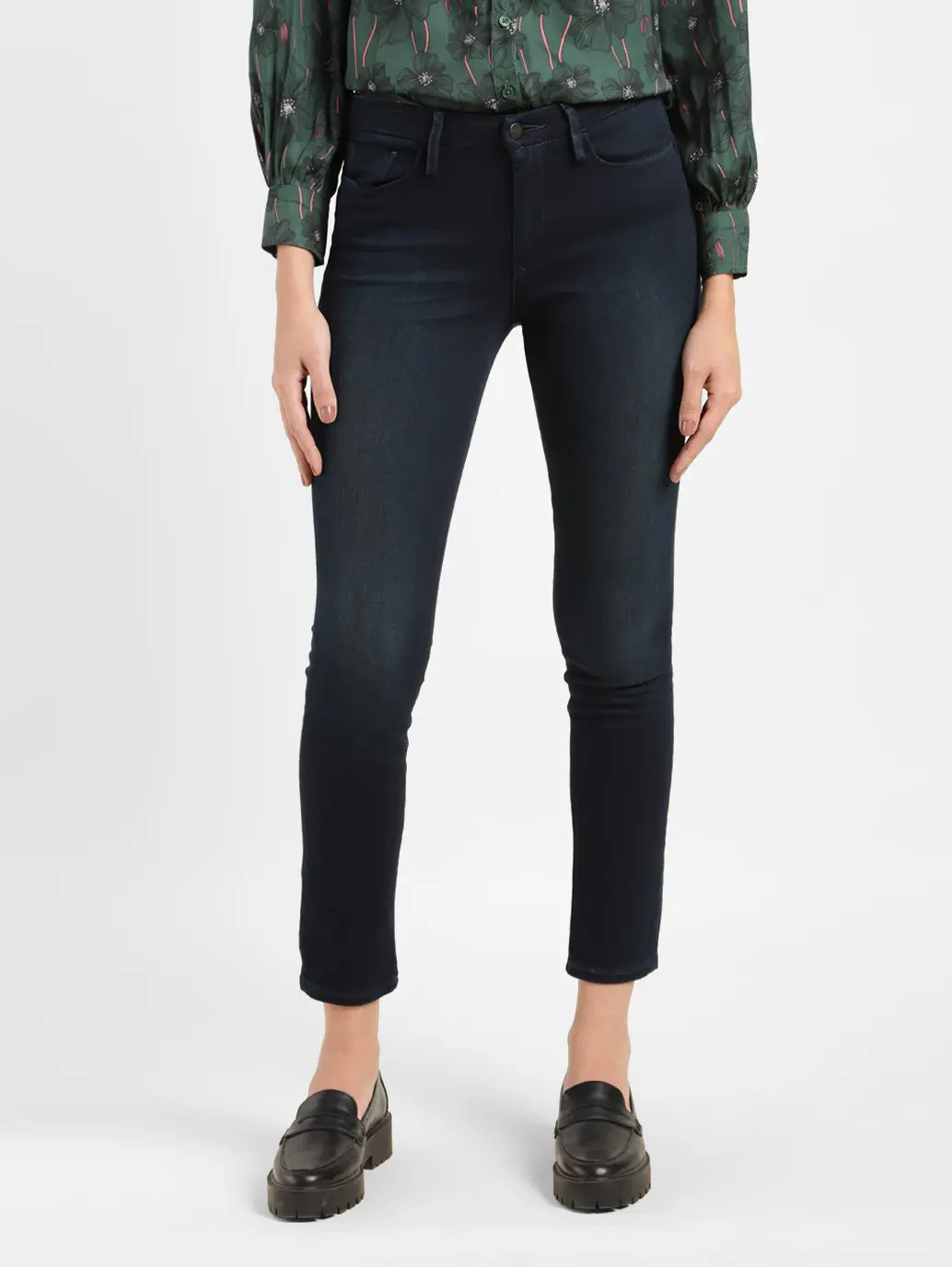 Women's 711 Blue Skinny Fit Mid Rise Jeans 1