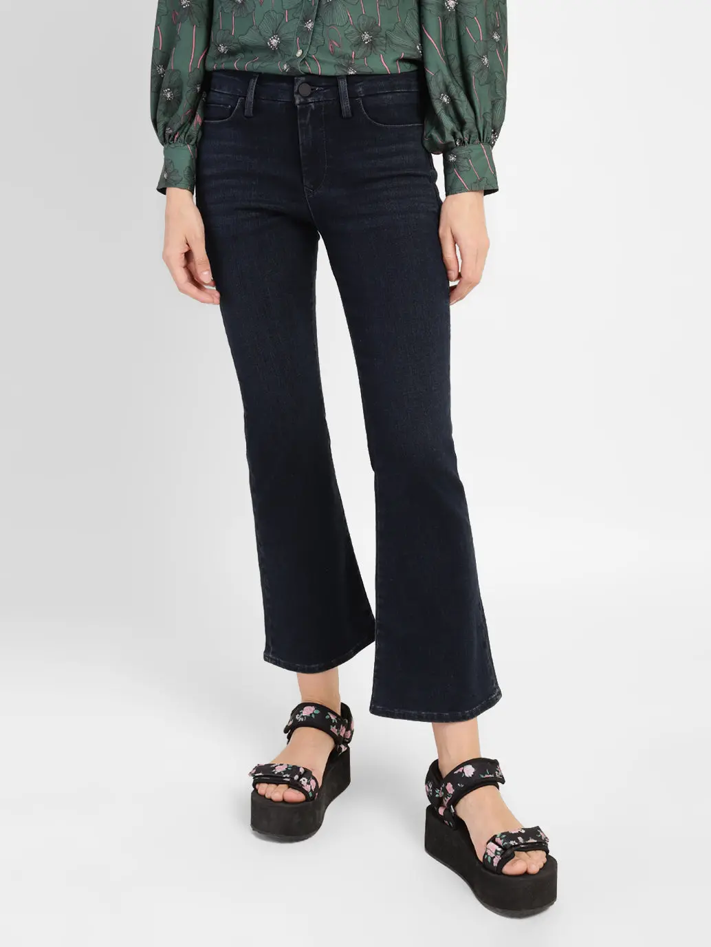 Women's 715 Blue Flared Fit Mid Rise Jeans 1