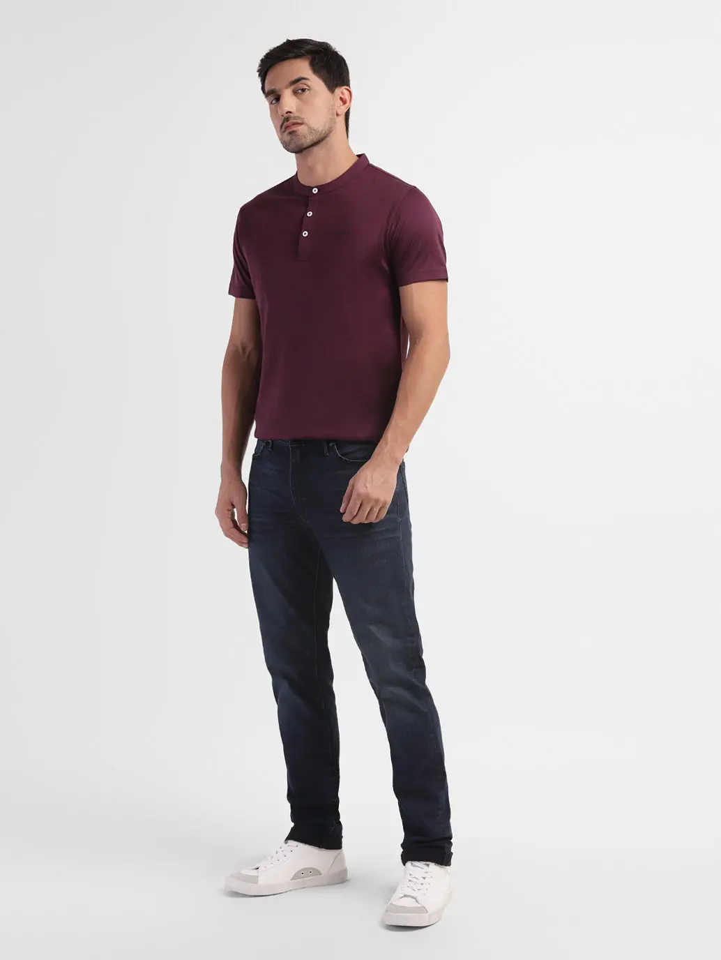 Men's Solid Henley T-Shirt 1