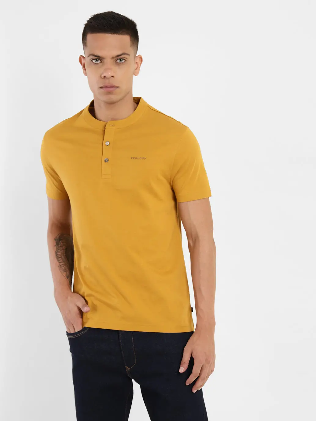 Men's Solid Henley Neck T-Shirt 2