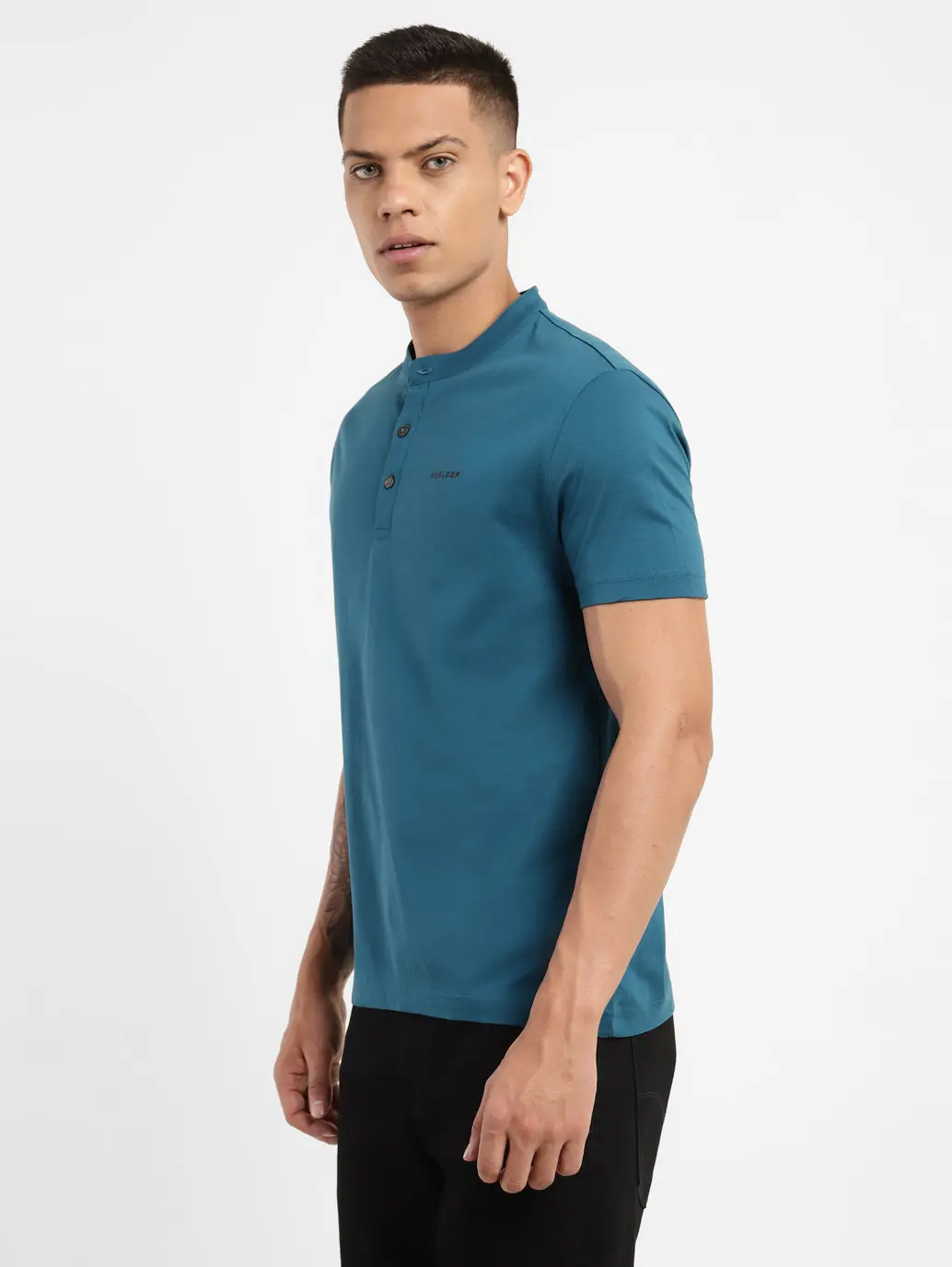 Men's Solid Henley Neck T-Shirt 4