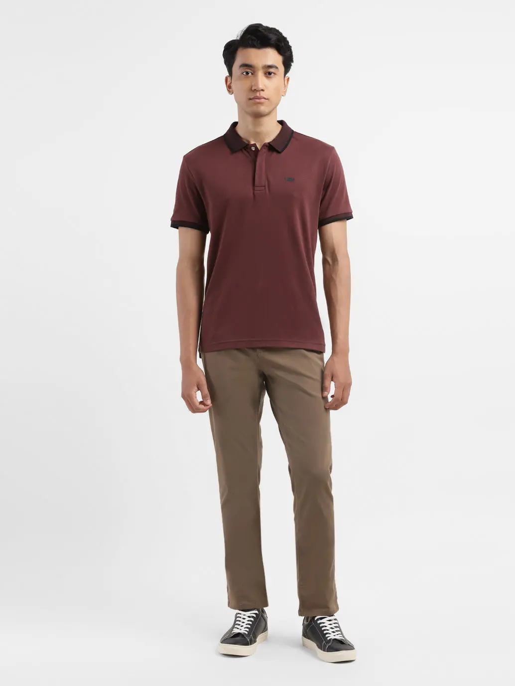 Men's Solid Polo Collar T-Shirt 1