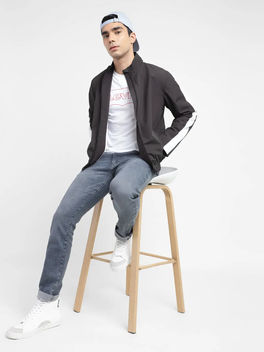 Men's Solid Mock Collar Sport Jacket 2