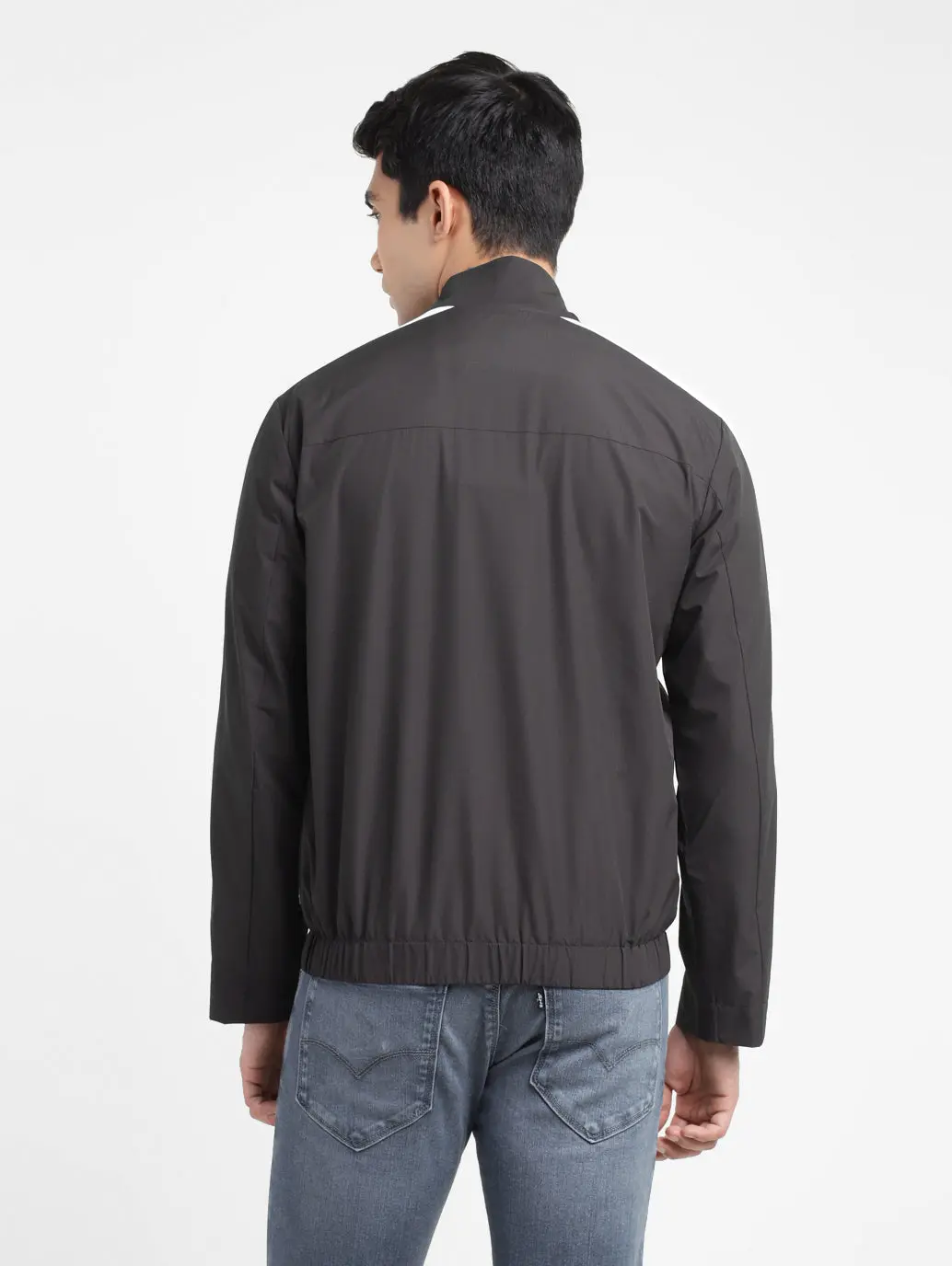Men's Solid Mock Collar Sport Jacket 3