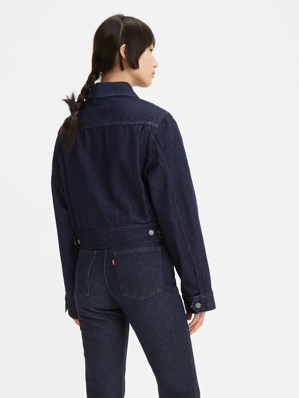 Women's Solid Spread Collar Trucker Jacket 3