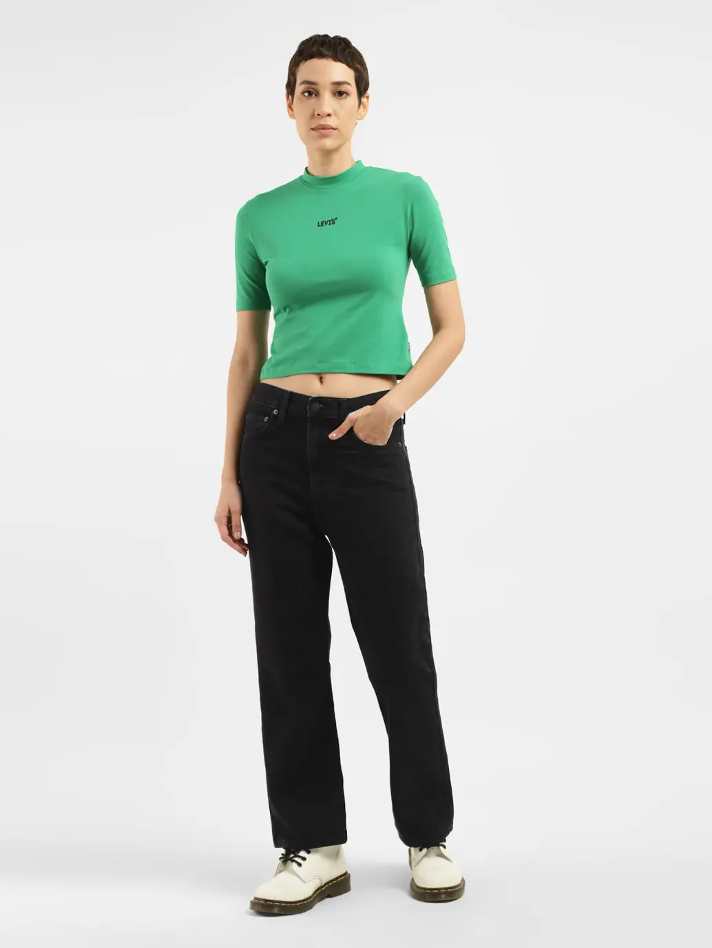 Women's Black Bootcut Fit High Rise Jeans 1