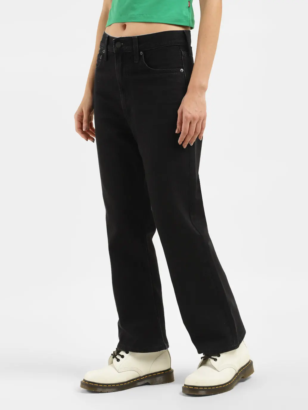 Women's Black Bootcut Fit High Rise Jeans 4