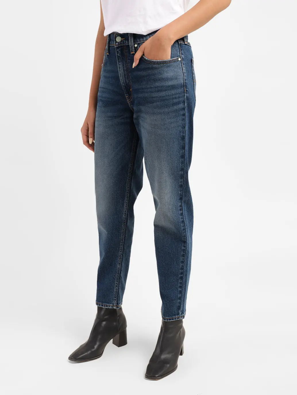 Women's Blue Bootcut Fit High Rise Jeans 5