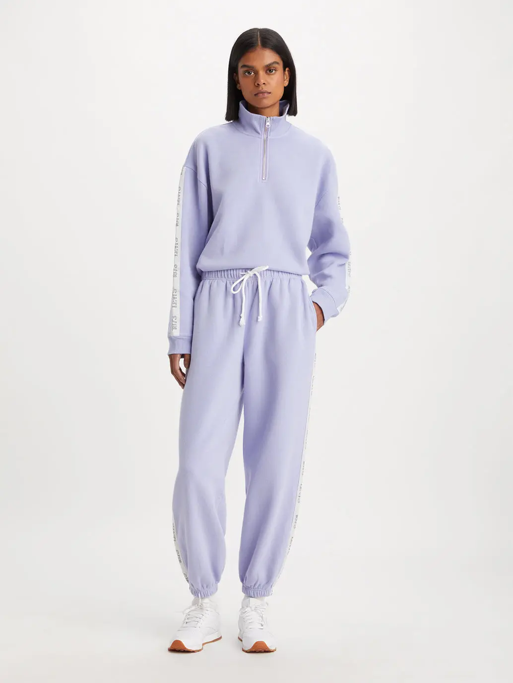 Women's Mid Rise Lavender Jogger Trousers 1