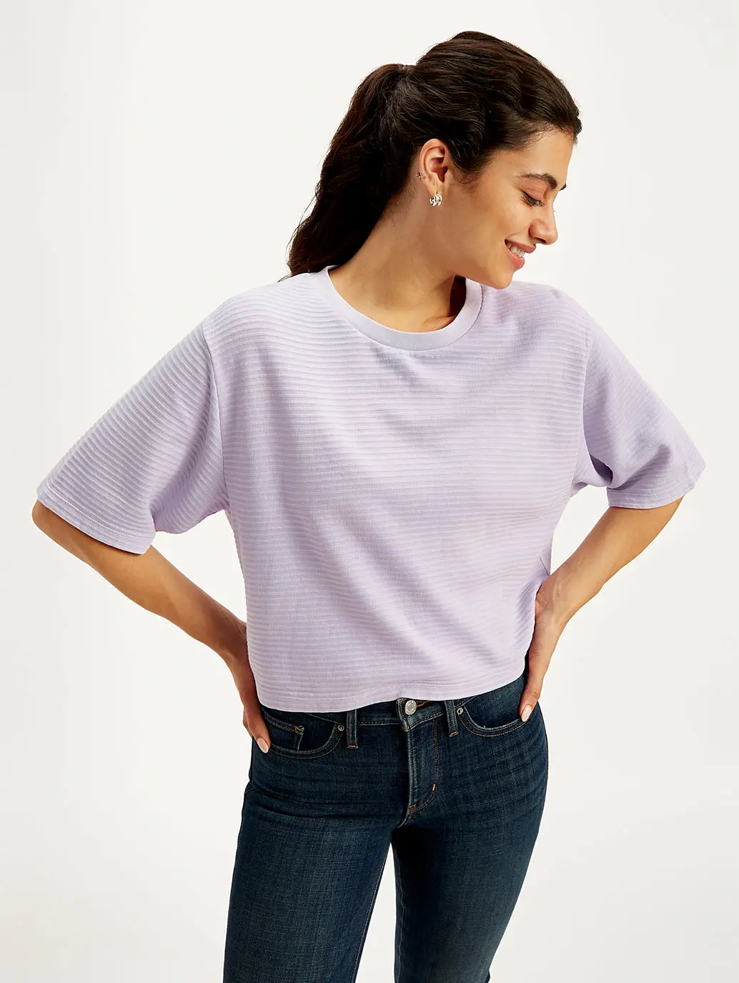 Women's Textured Relaxed Fit T-Shirt 2