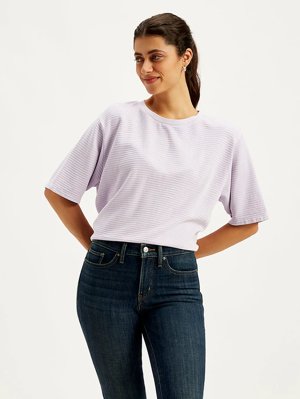 Women's Textured Relaxed Fit T-Shirt 3