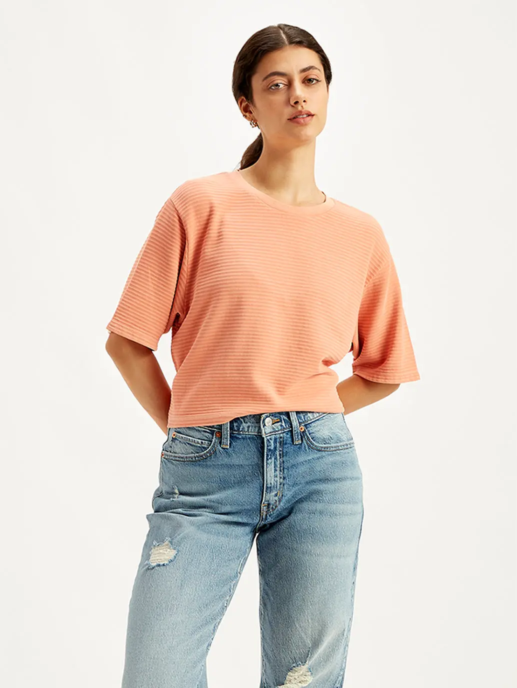 Women's Textured Relaxed Fit T-Shirt 3