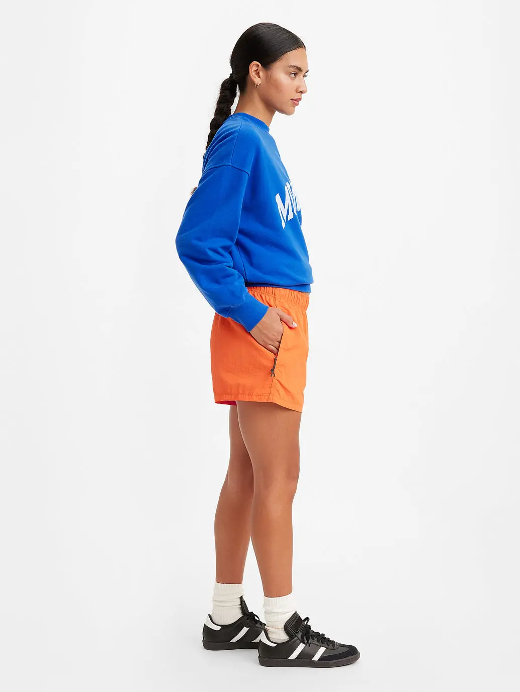 Women's Mid Rise Orange Classic Fit Shorts 3