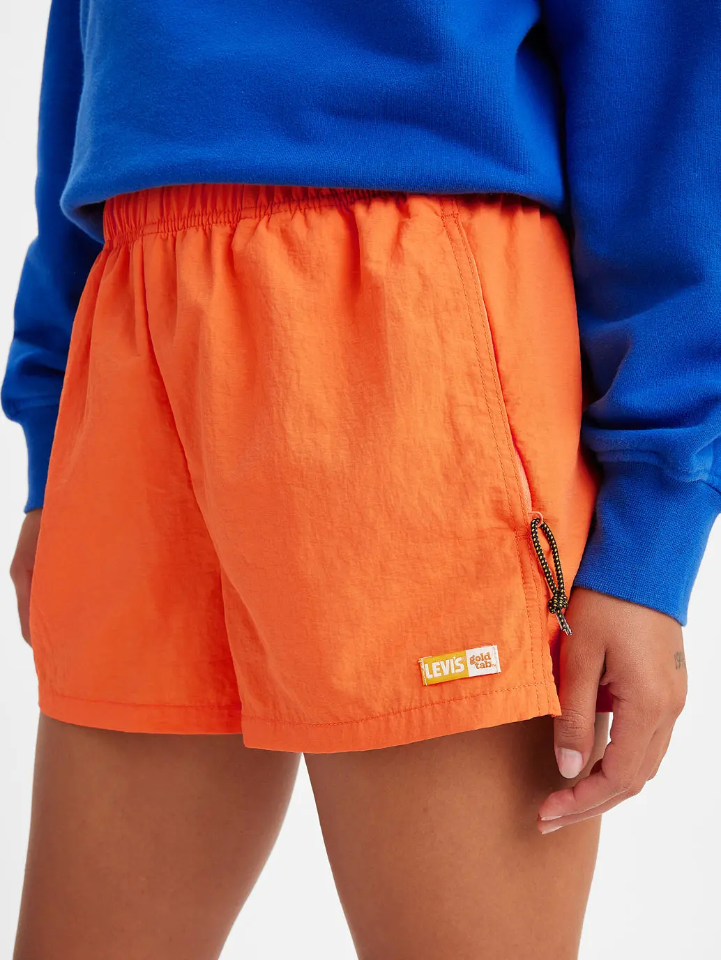 Women's Mid Rise Orange Classic Fit Shorts 4