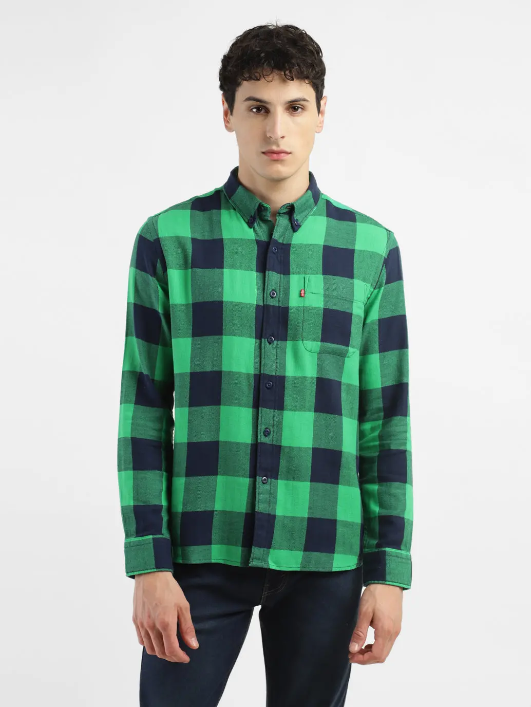 Men's Checkered Spread Collar Shirt 2