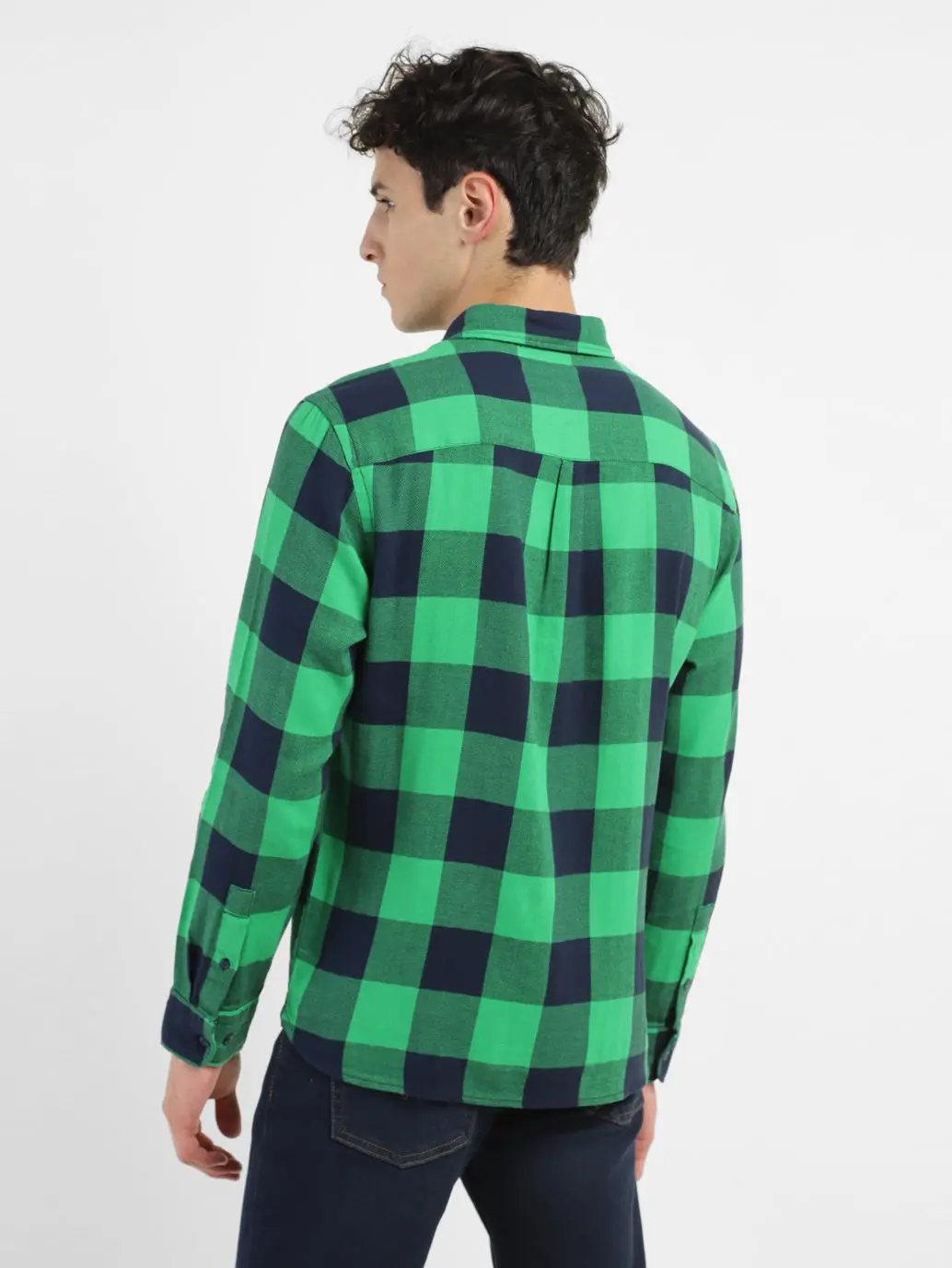 Men's Checkered Spread Collar Shirt 3