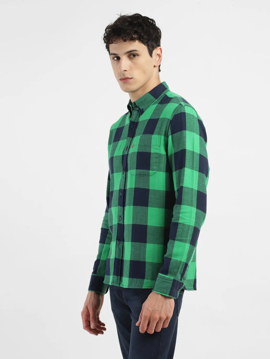 Men's Checkered Spread Collar Shirt 4