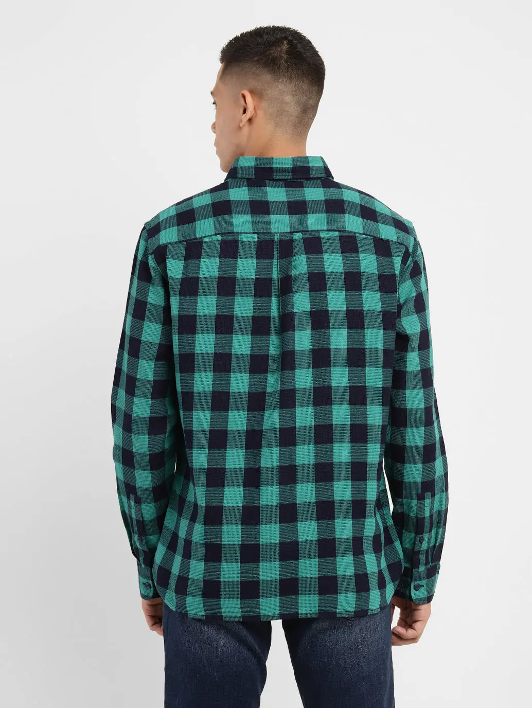 Men's Checkered Spread Collar Shirt 3