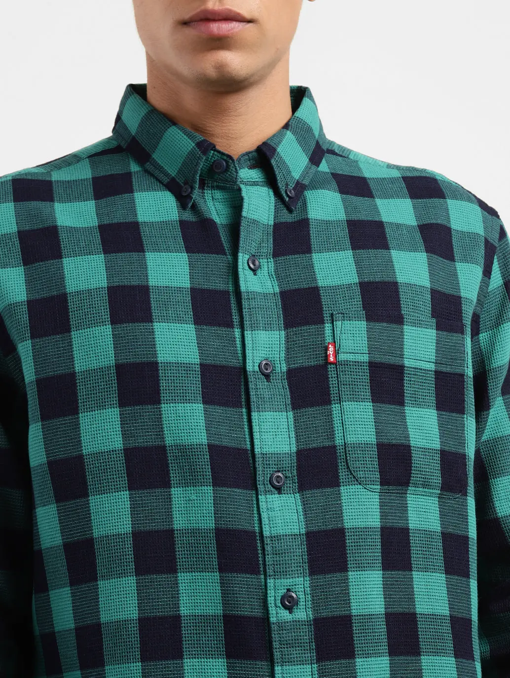 Men's Checkered Spread Collar Shirt 5