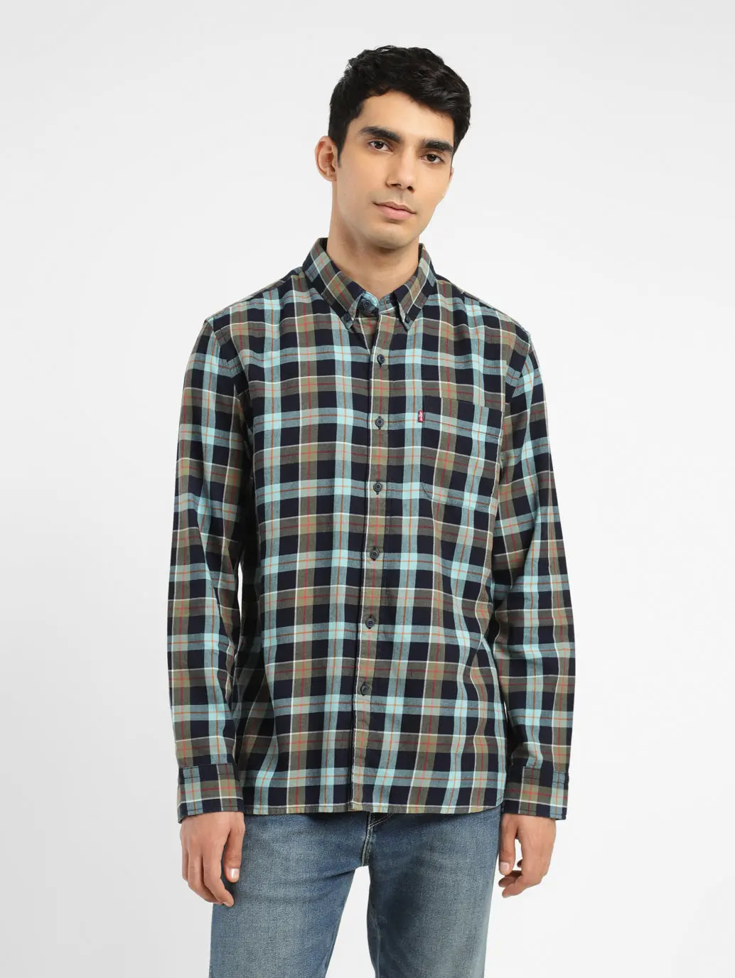 Men's Checkered Spread Collar Shirt 2