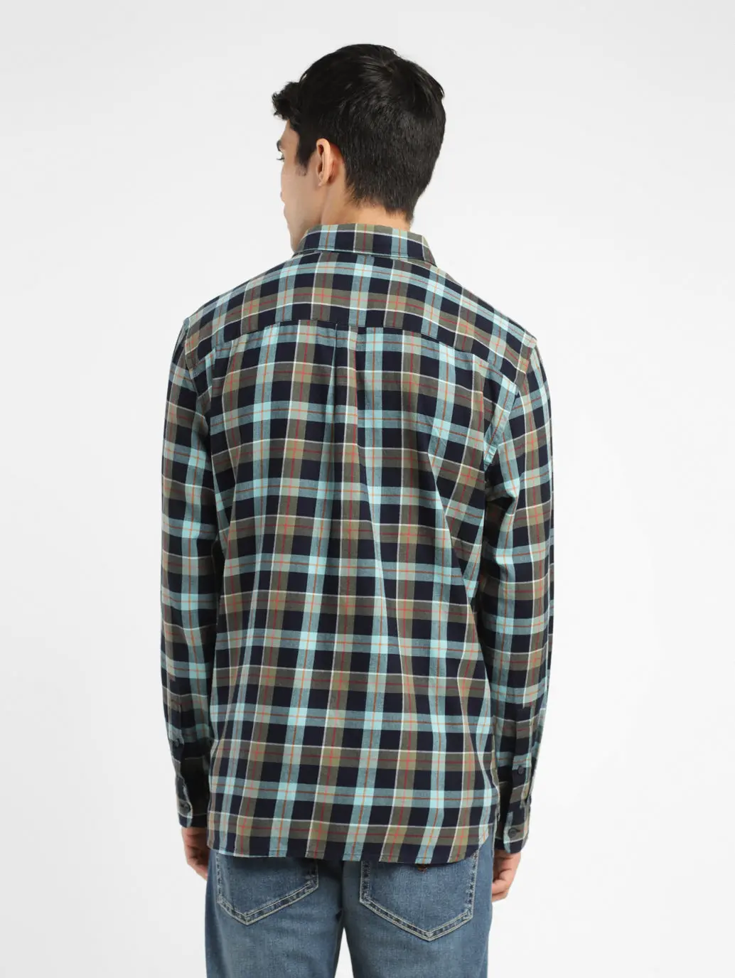 Men's Checkered Spread Collar Shirt 3