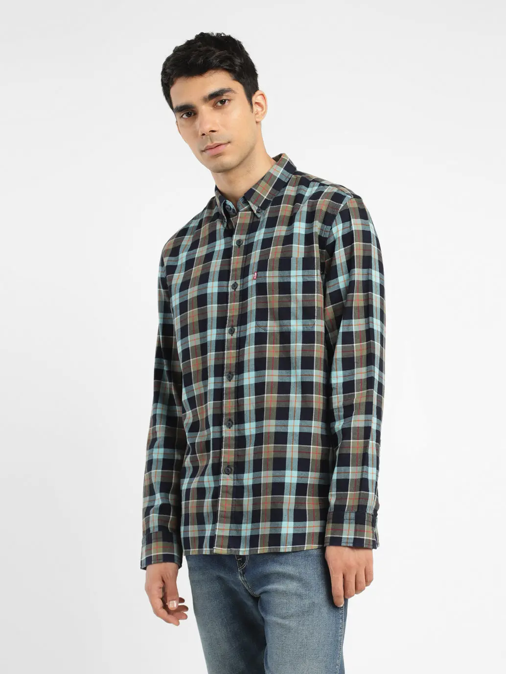 Men's Checkered Spread Collar Shirt 4