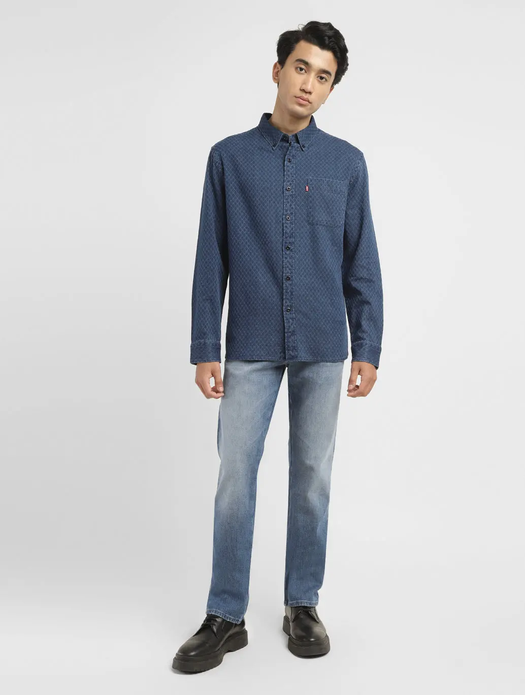 Men's Self Design Slim Fit Shirt 1