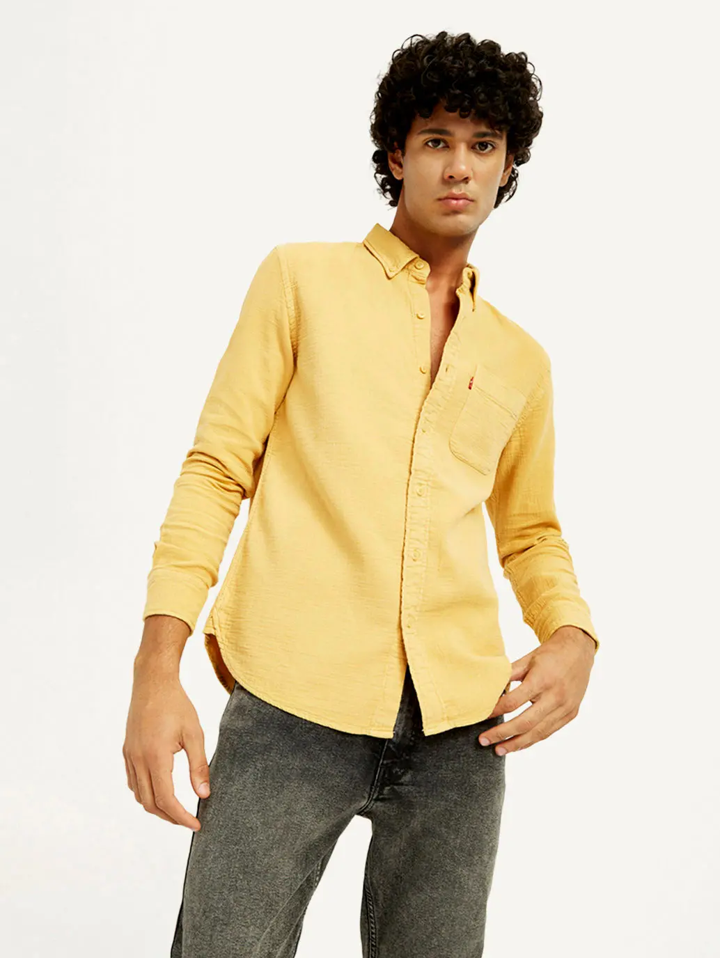 Men's Solid Overdyed Slim Fit Shirt 1