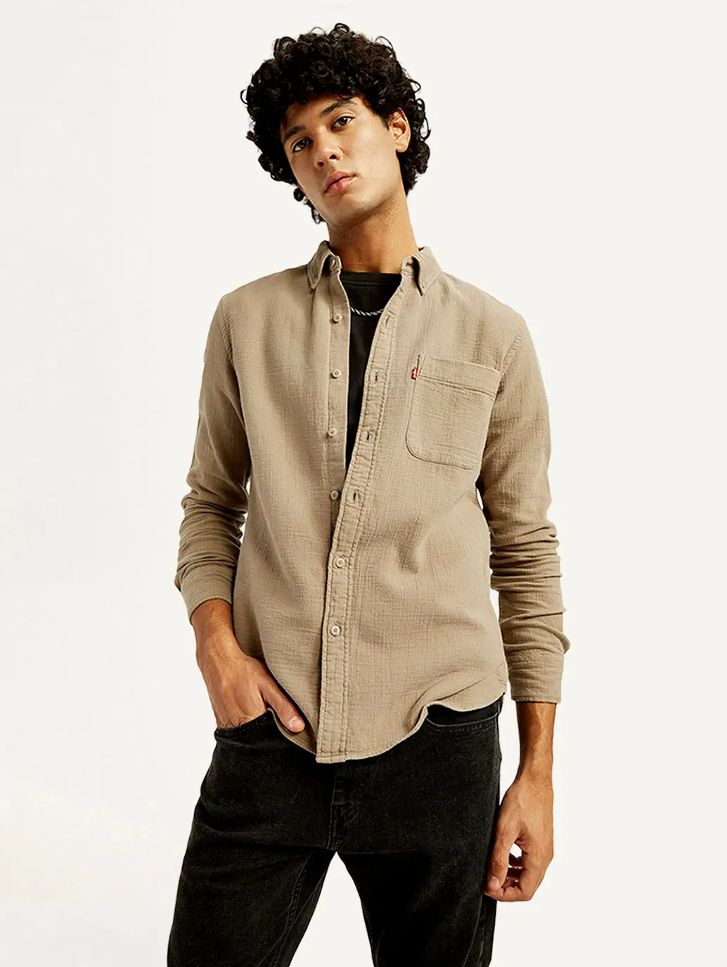Men's Solid Overdyed Slim Fit Shirt 1