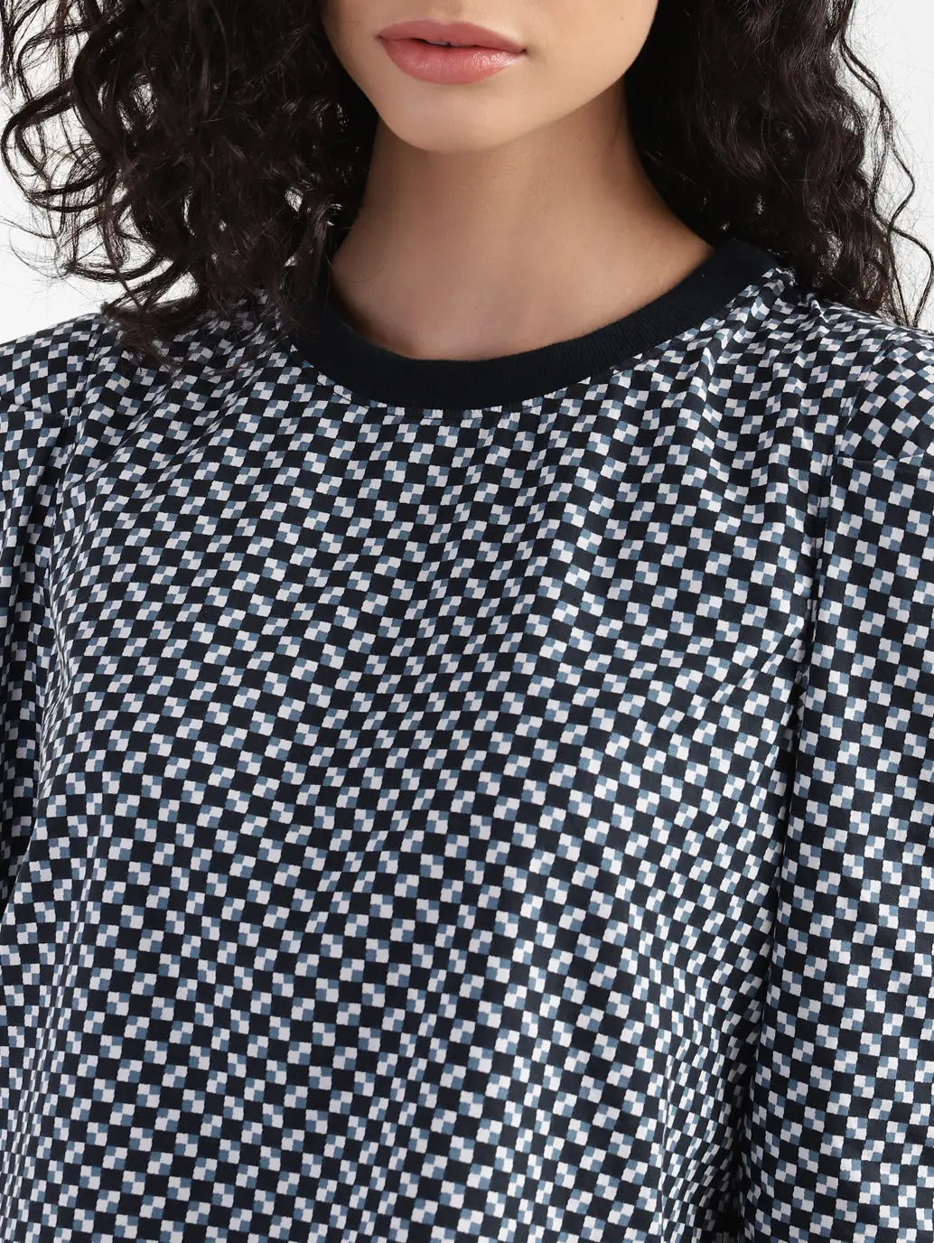 Women's Checkered Crew Neck Top 5