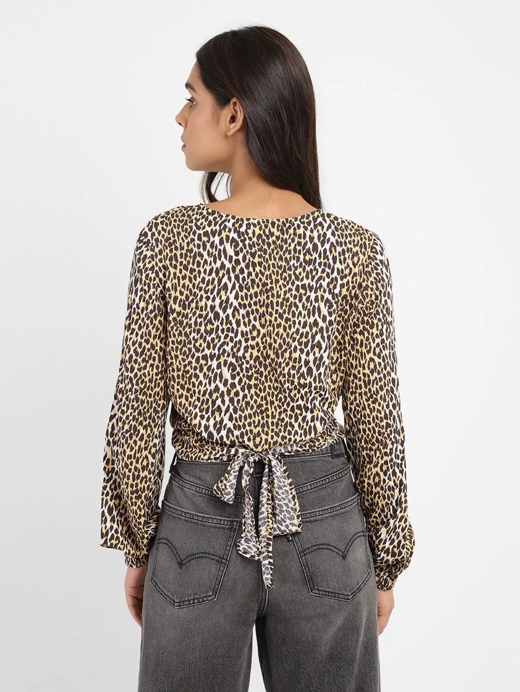 Women's Animal Print V Neck Top 3