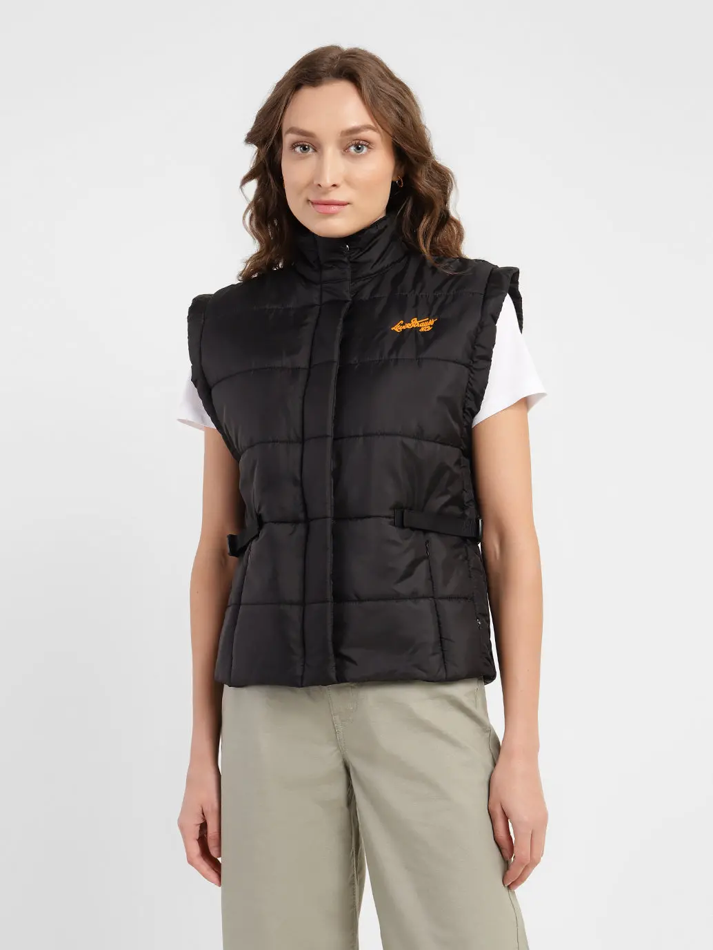 Women's Solid Turtle Neck Quilted Jacket 1