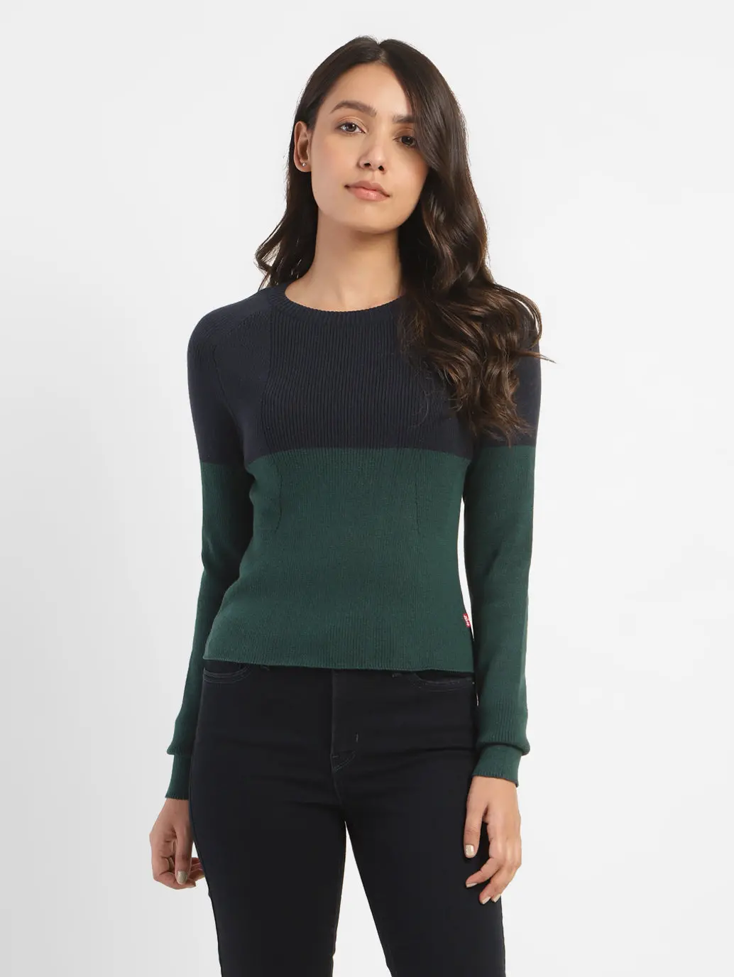 Women's Colorblock Crew Neck Sweater 2