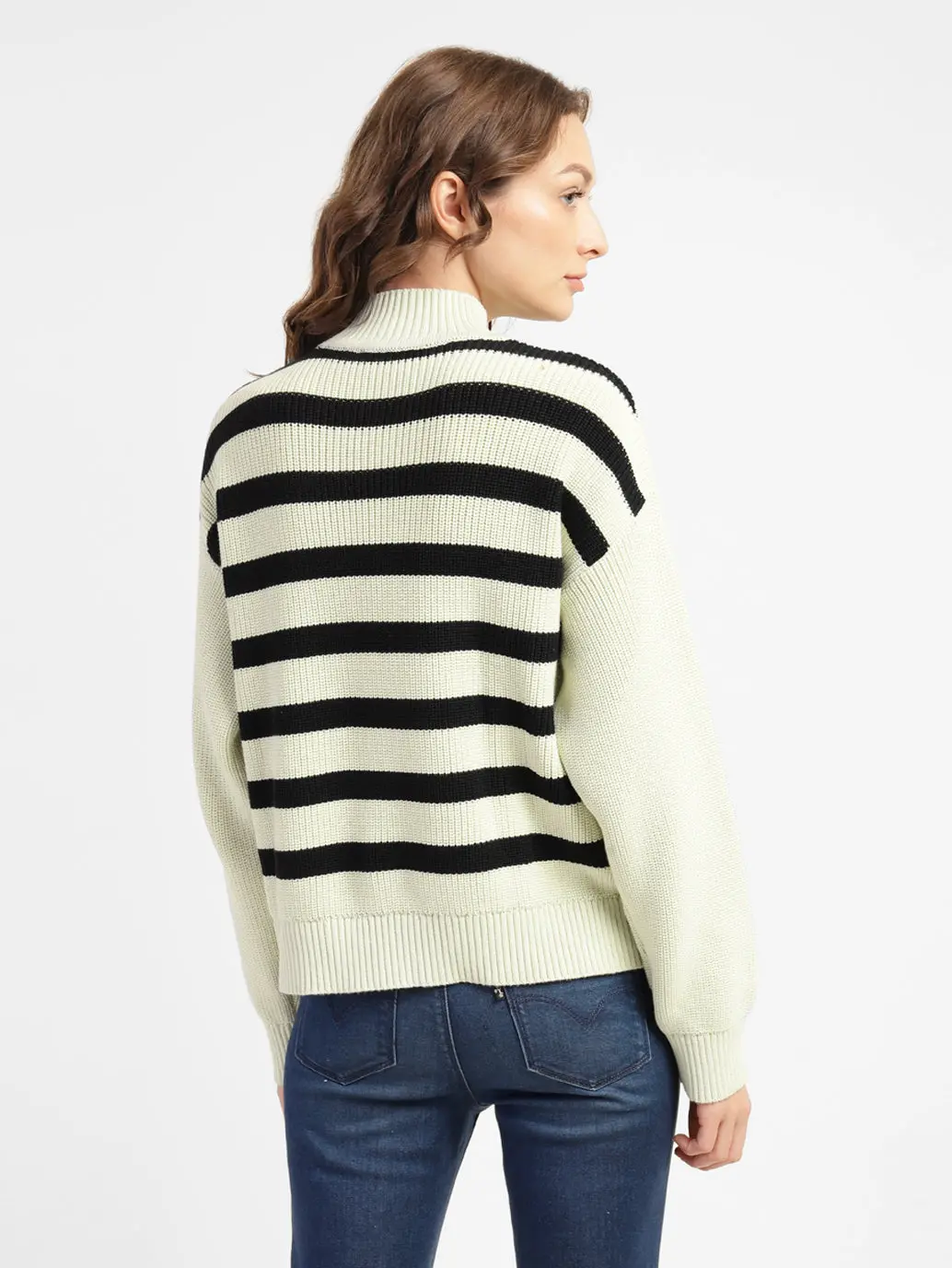 Women's Striped High Neck Sweater 3