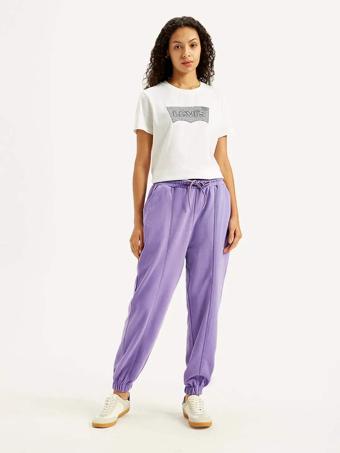 Women's Mid Rise Purple Joggers 1