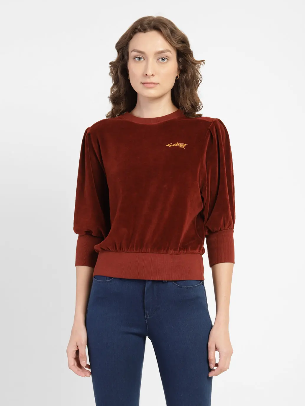 Women's Solid Round Neck Sweatshirt 1