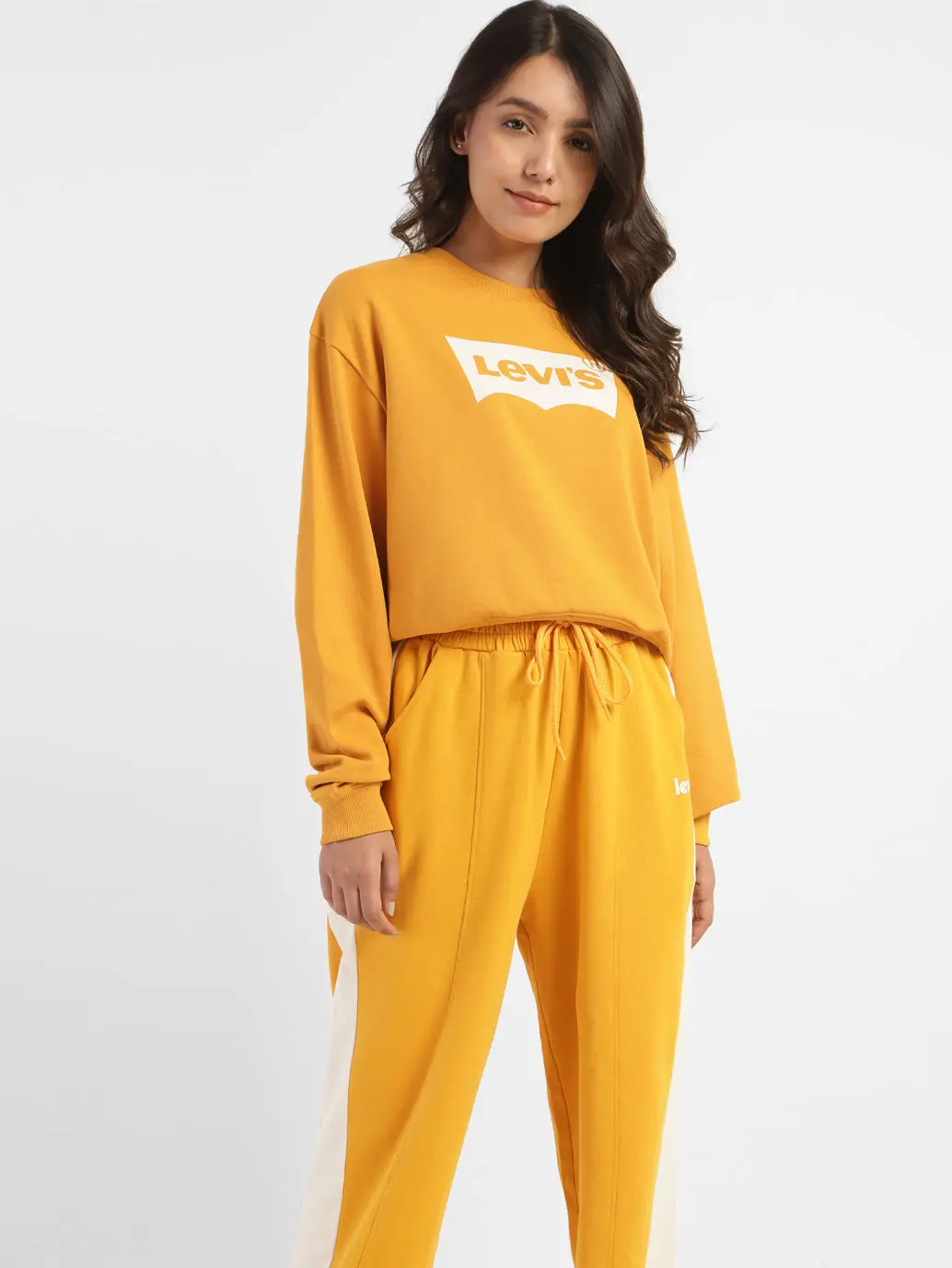 Women's Brand Logo Round Neck Sweatshirt 1