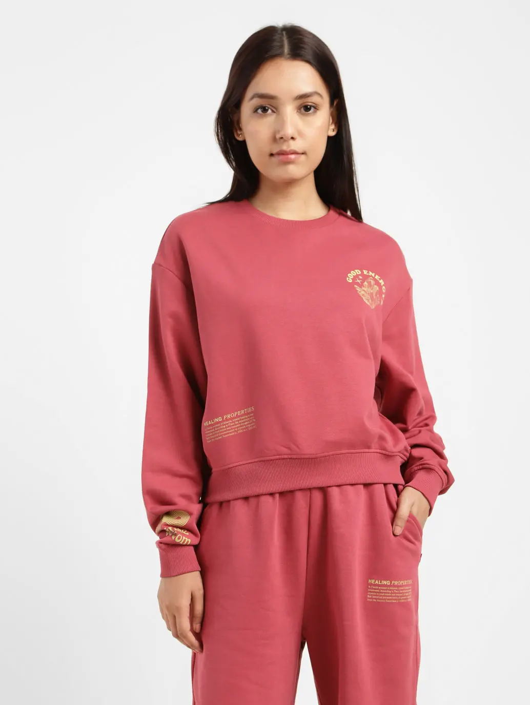 Women's Graphic Print Round Neck Sweatshirt 1