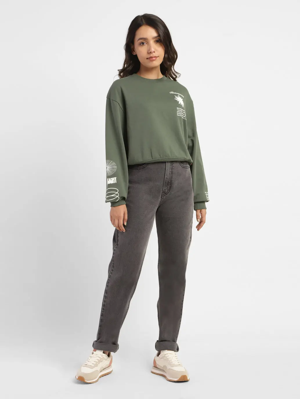 Women's Graphic Print Crew Neck Sweatshirt 1