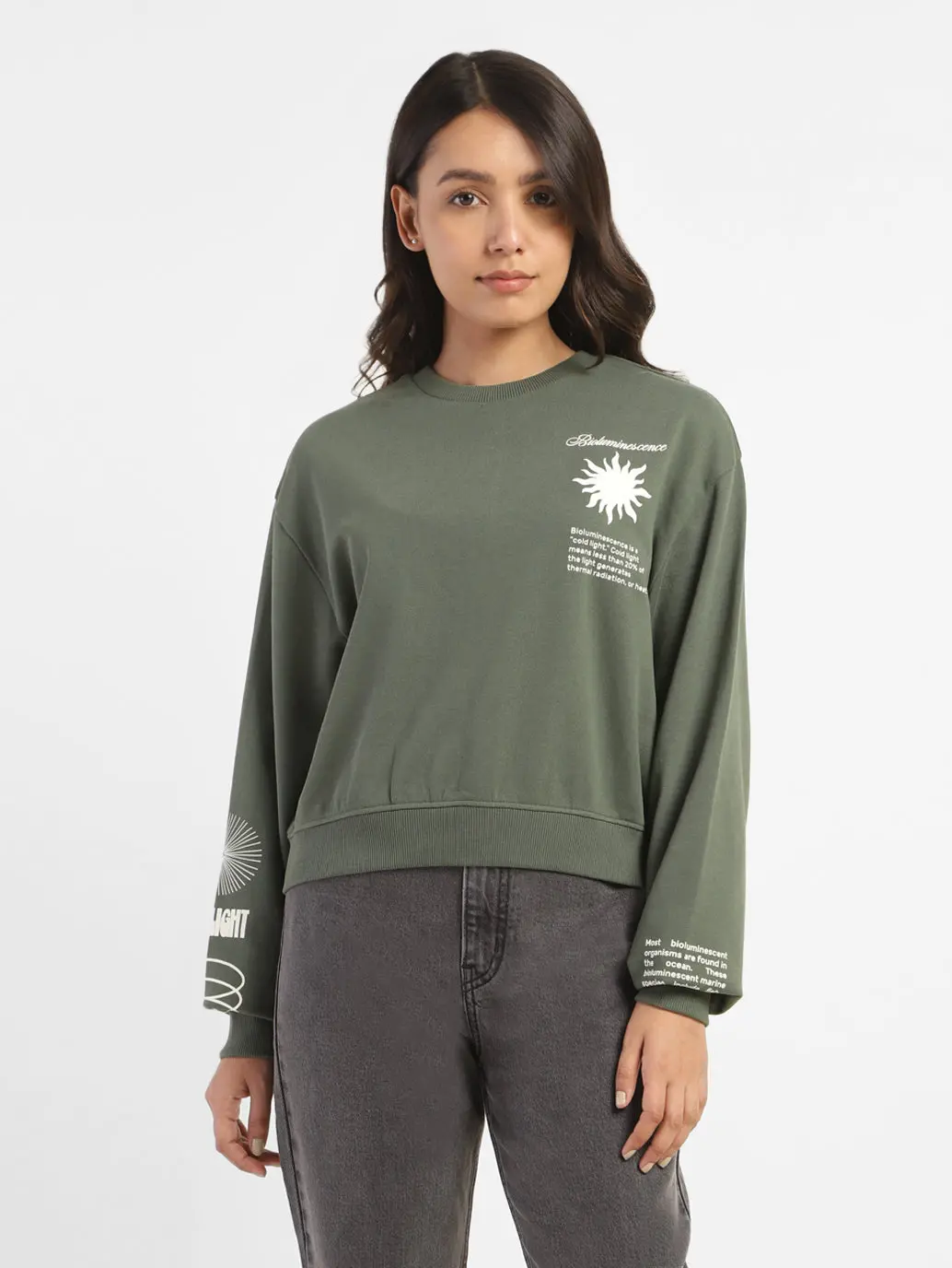 Women's Graphic Print Crew Neck Sweatshirt 2