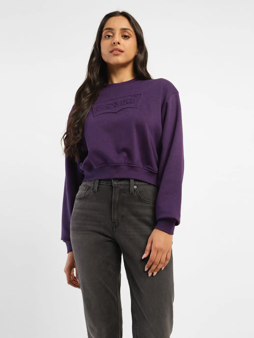 Women's Brand Logo Regular Fit Crew Neck Sweatshirt 2