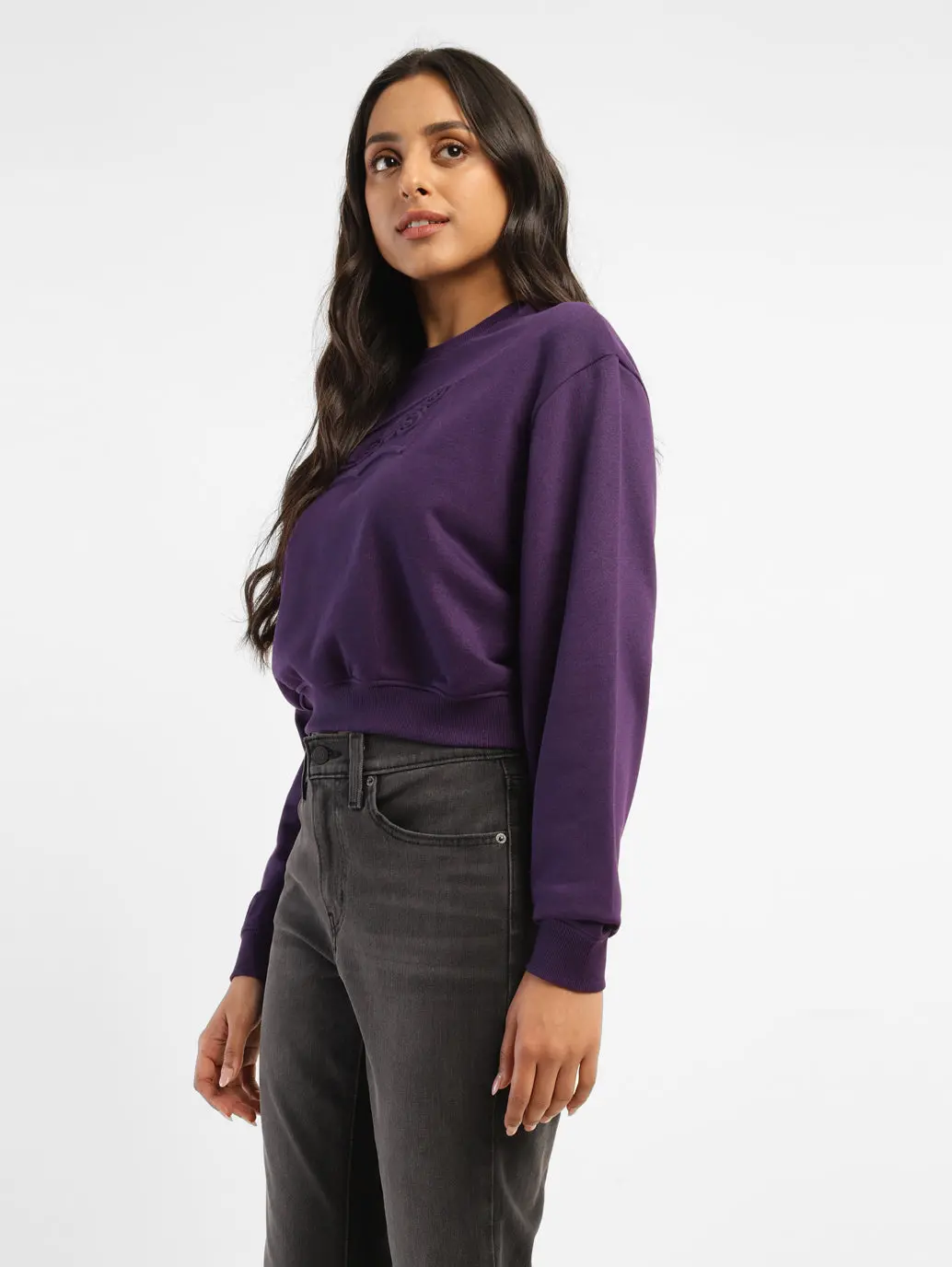 Women's Brand Logo Regular Fit Crew Neck Sweatshirt 4