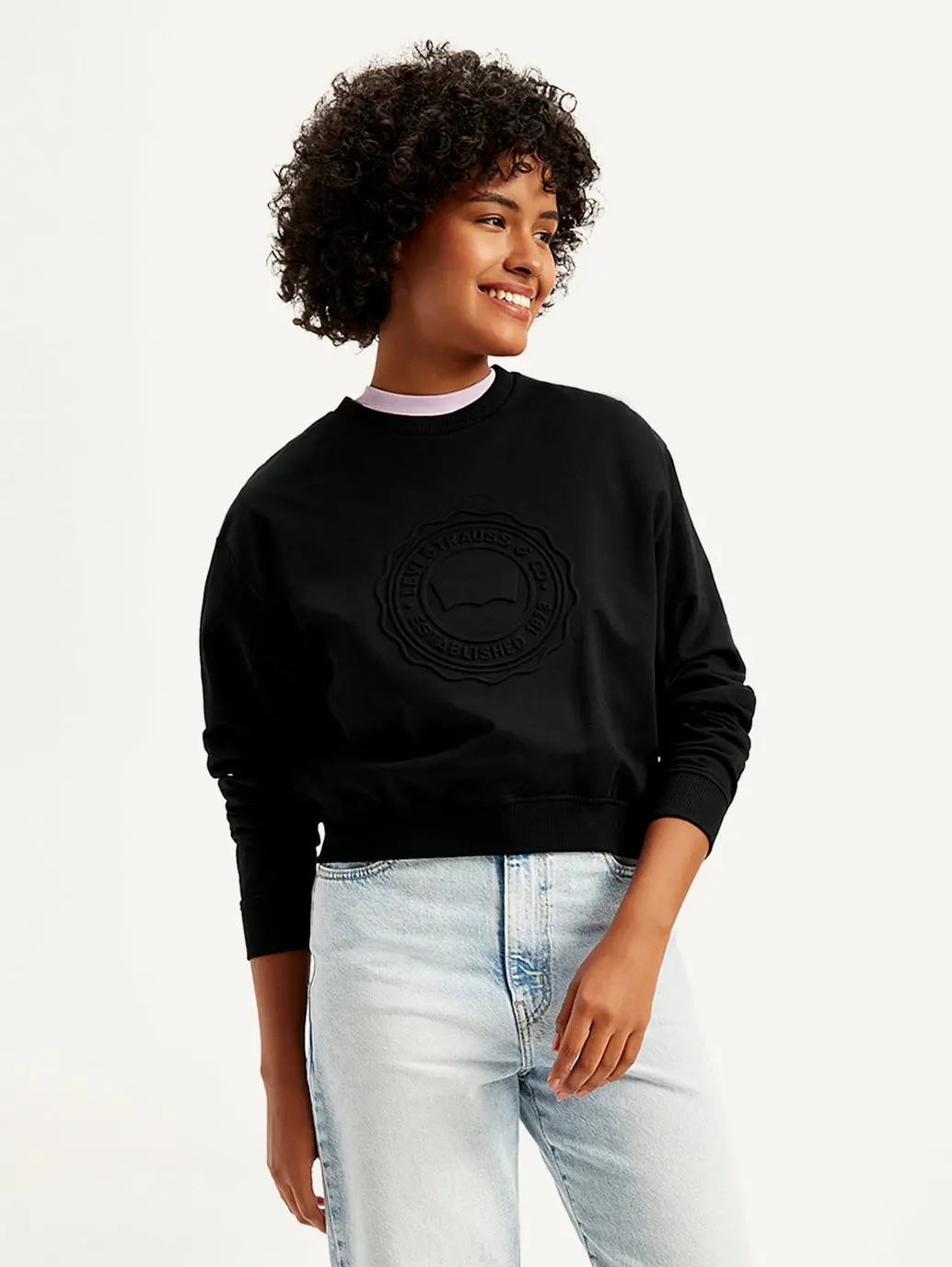 Women's Embossed Regular Fit Sweatshirt 1