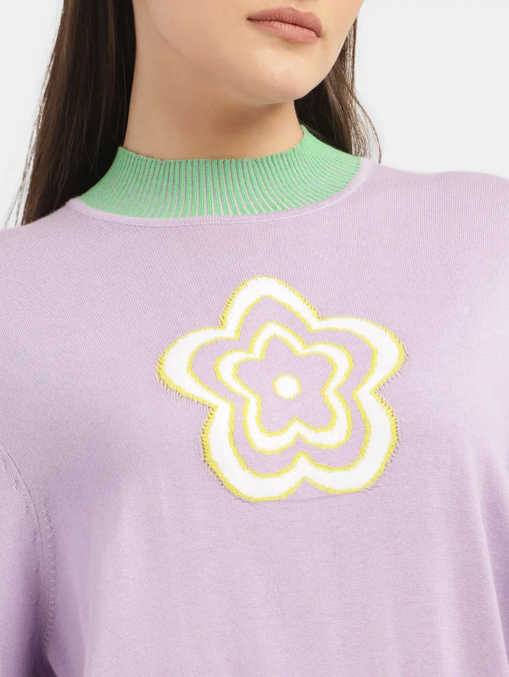 Women's Floral Print High Neck Sweater 5
