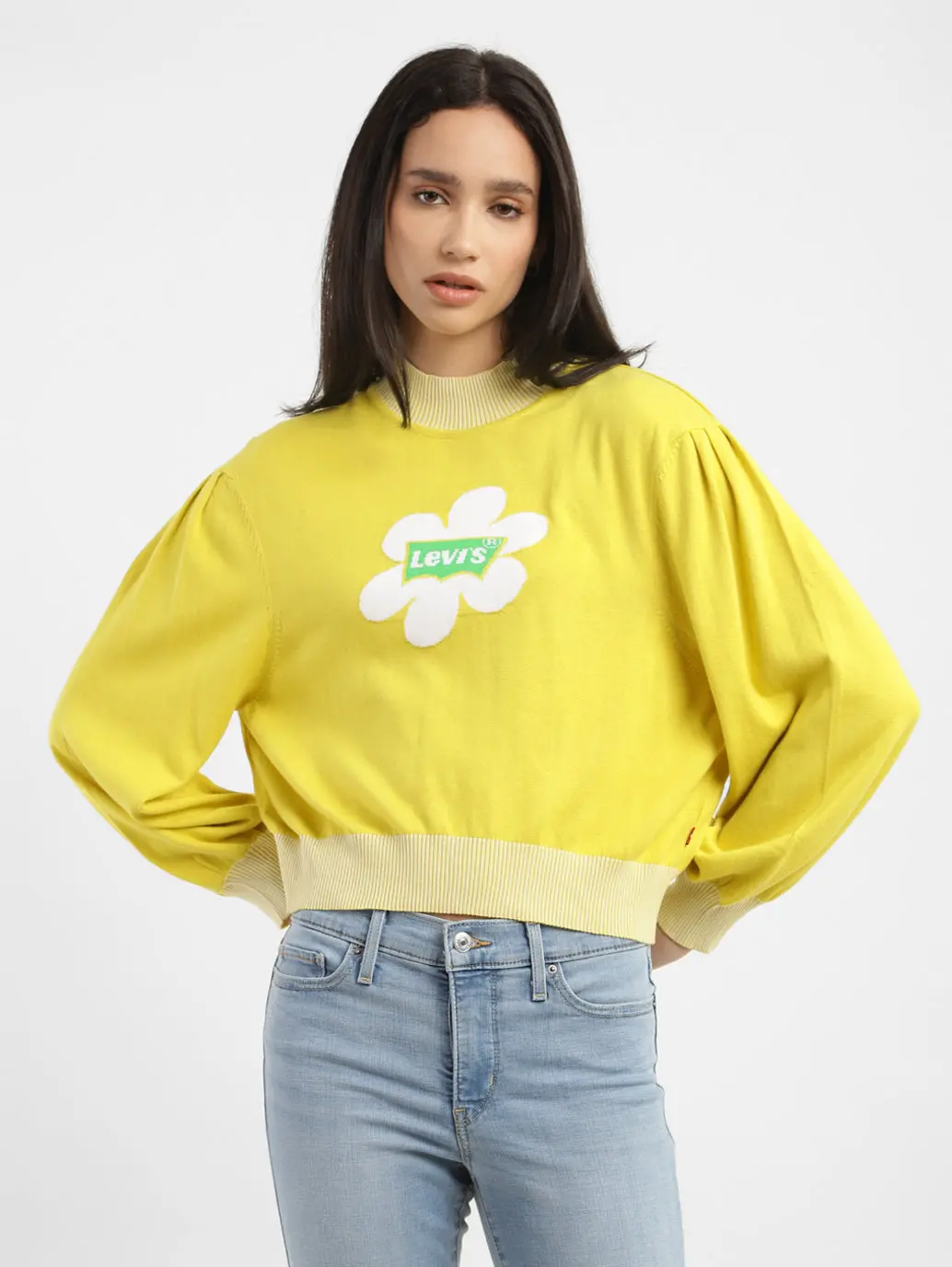 Women's Brand Logo High Neck Sweatshirt 1