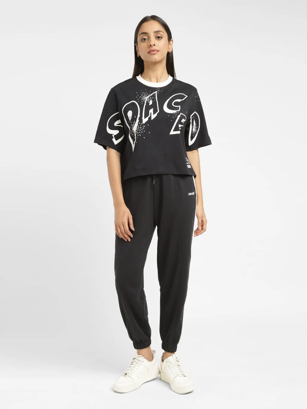 Women's Typographic Print Boxy T-Shirt 1