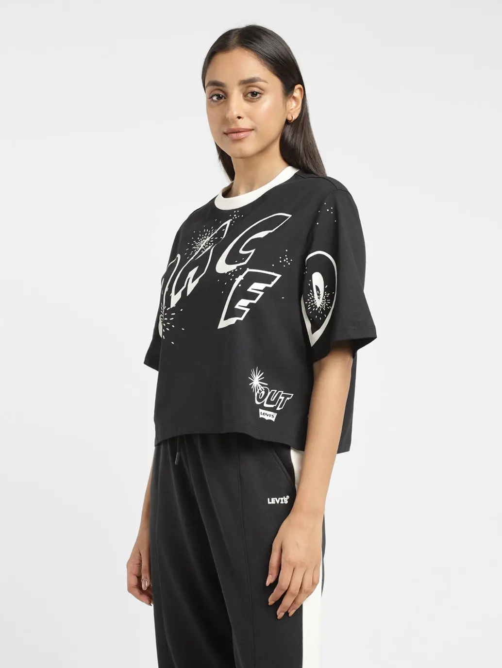 Women's Typographic Print Boxy T-Shirt 4