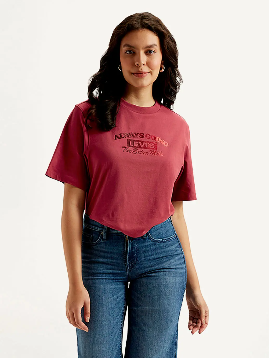 Women's Typographic Print Boxy T-Shirt 1